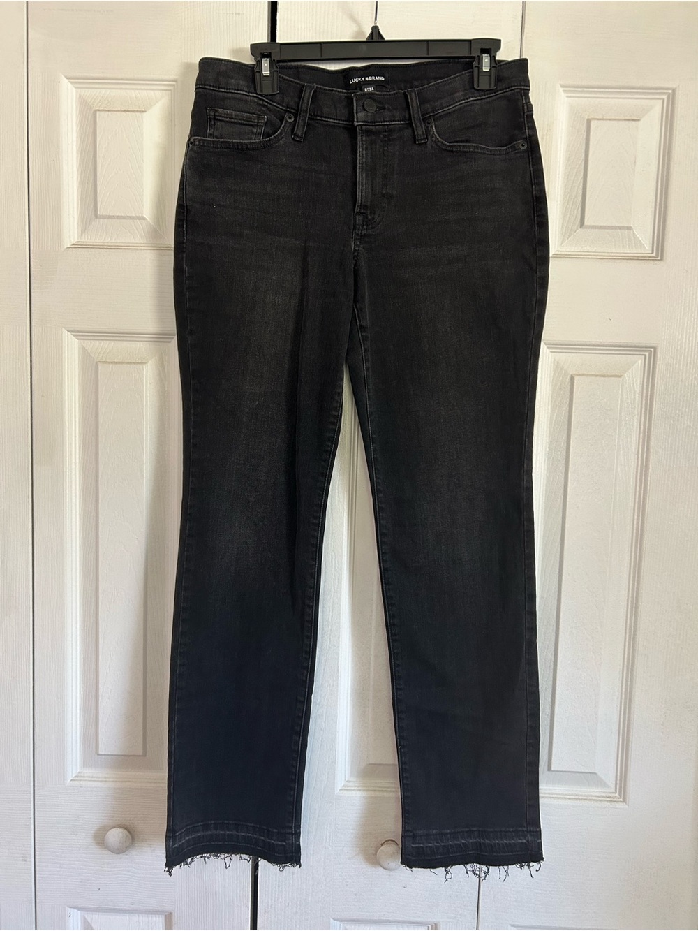 Lucky Brand Women's Black Sweet Mid Rise Straight Jean